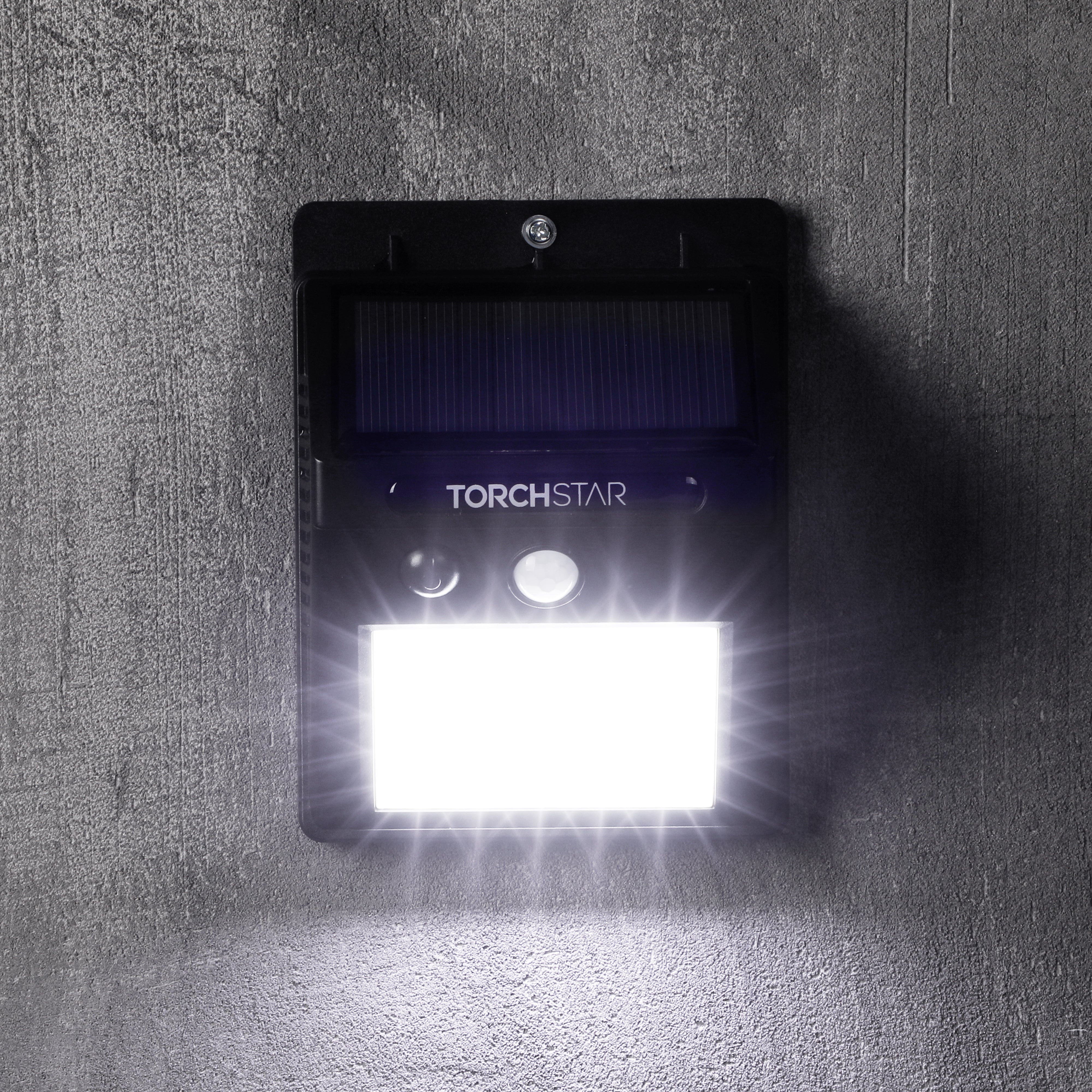 SunGuard Solar Powered Motion Sensor Wall Light - Black - 6500K